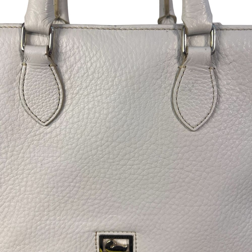 Dooney & Bourke Dillen Handbag White Pebbled Leather Purse No Crossbody Strap - Picture 2 of 11